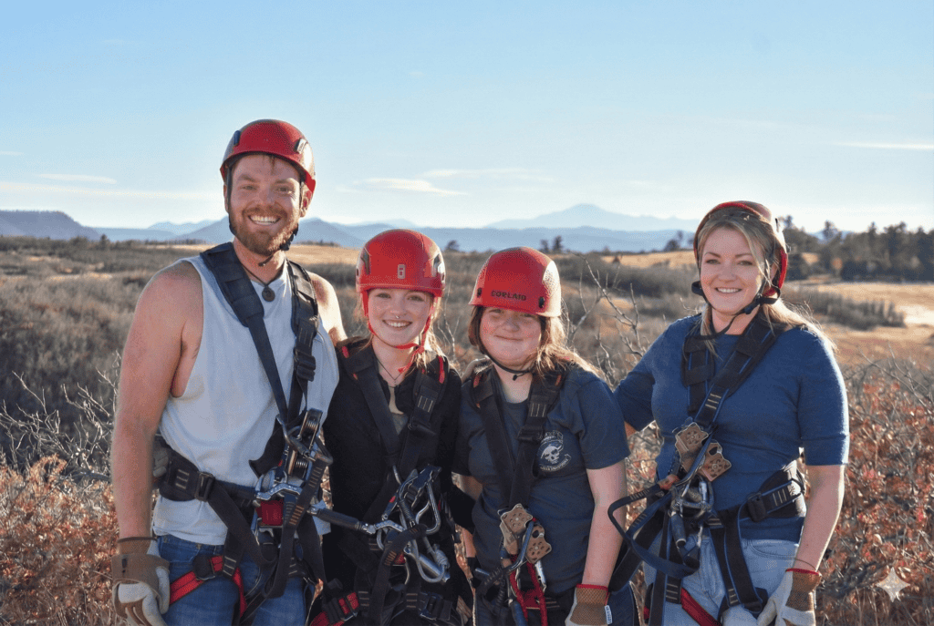 Gear up for outdoor zipline adventures at The EDGE Ziplines & Adventures with safety gear.